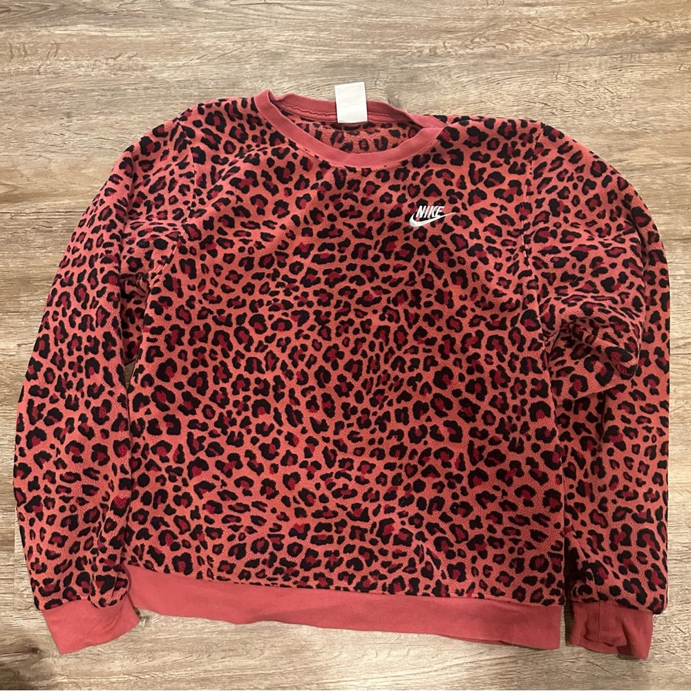 Nike Sweater Leopard Print XS (fits like a Small)